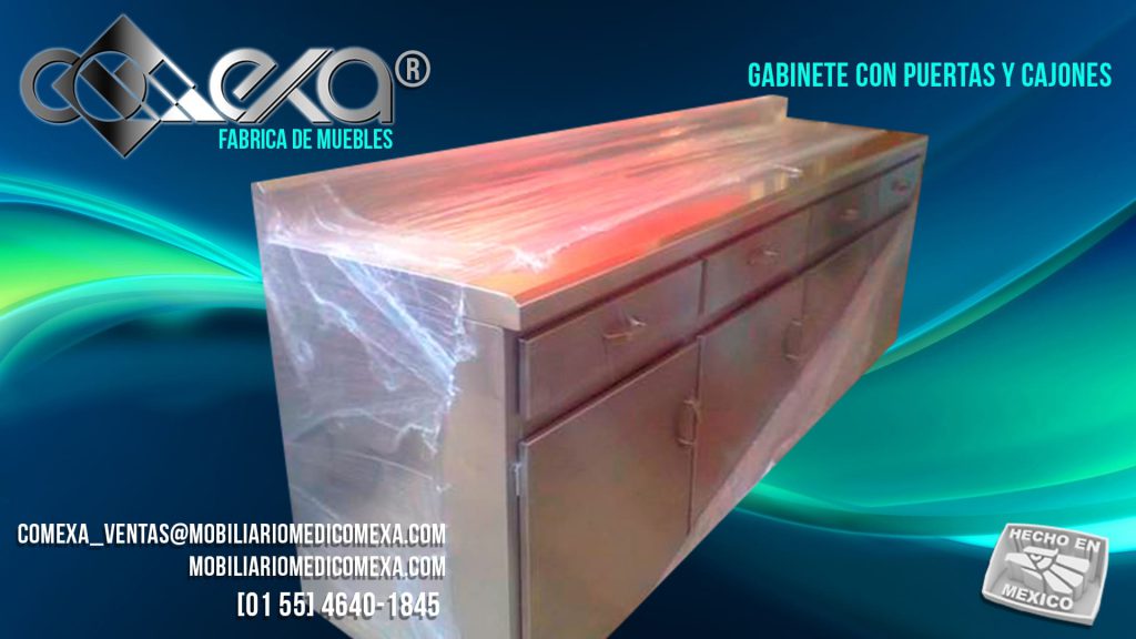Gabinete con puertas y cajones 2.50X60X90 cms | Mobiliario Médico Comexa