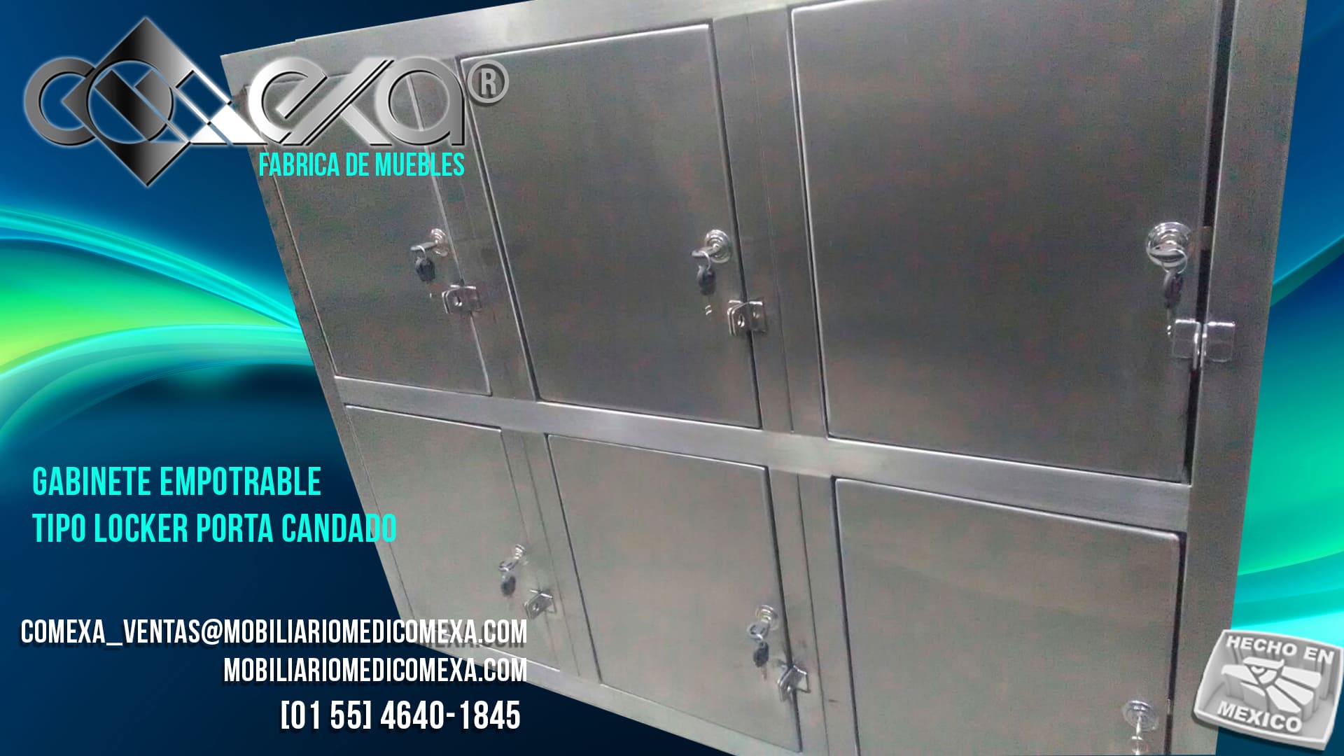 Gabinete tipo locker para empotrar | Mobiliario Médico Comexa