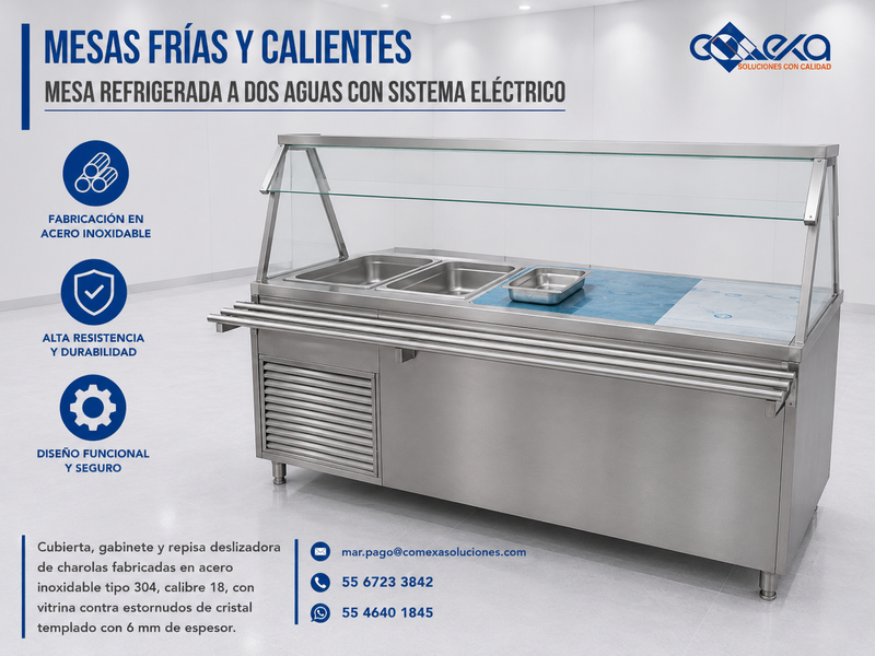 MESA REFRIGERADA A DOS AGUAS CON SISTEMA ELÉCTRICO_COMEXA