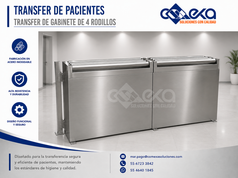 TRANSFER DE GABINETE CON 4 RODILLOS_COMEXA